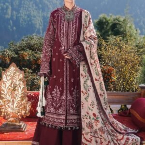 BRAND:HUSSAIN REHAR embroiderd lawn 90/70 luxury unstitched 3pc✓